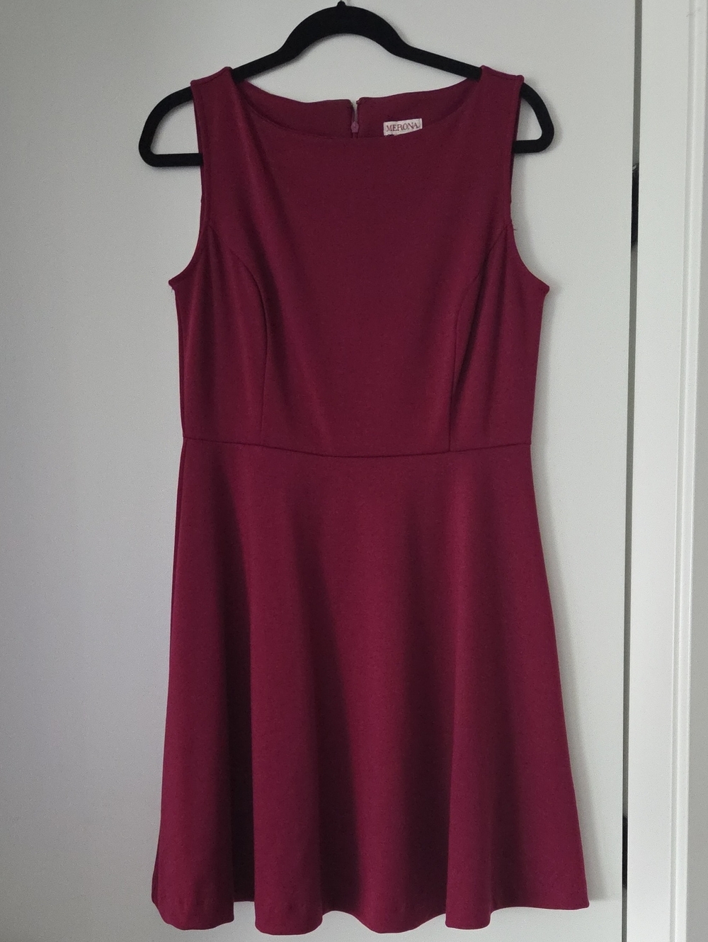 Wine Sleeveless Fit & Flare Mini Dress